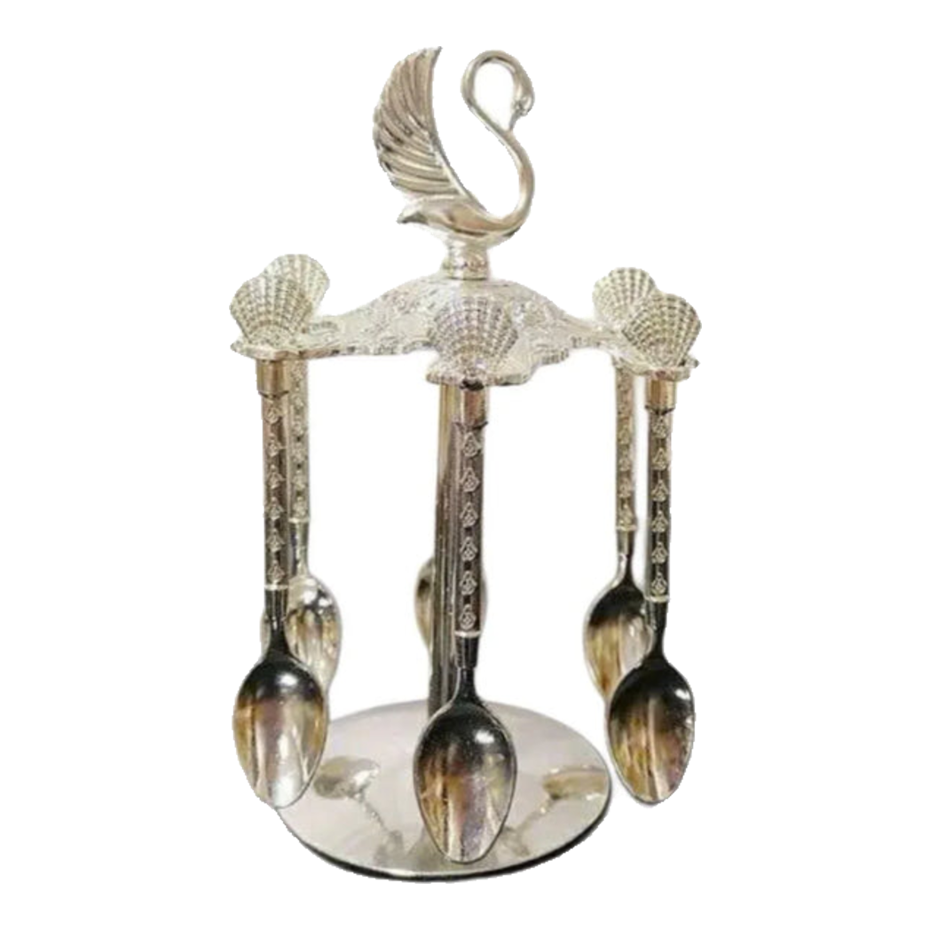 Set Muỗng - Silver Coffee Spoon Swan Carousel 6 Cái
