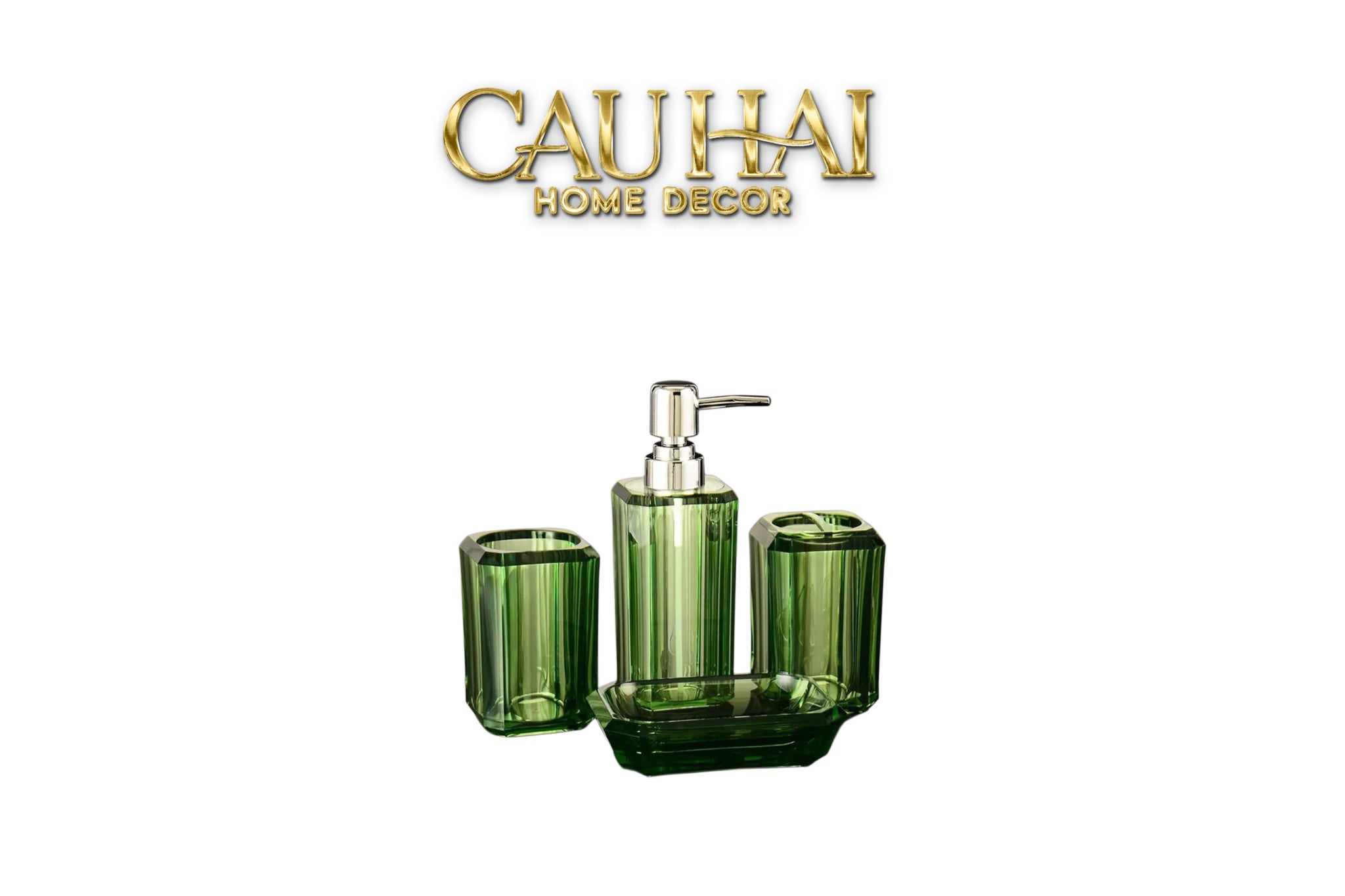 Set Nhà Tắm Acrylic 4 Món Emerald Gemstone Bathroom Vanity Set 4pcs-CẬU HAI HOME DECOR