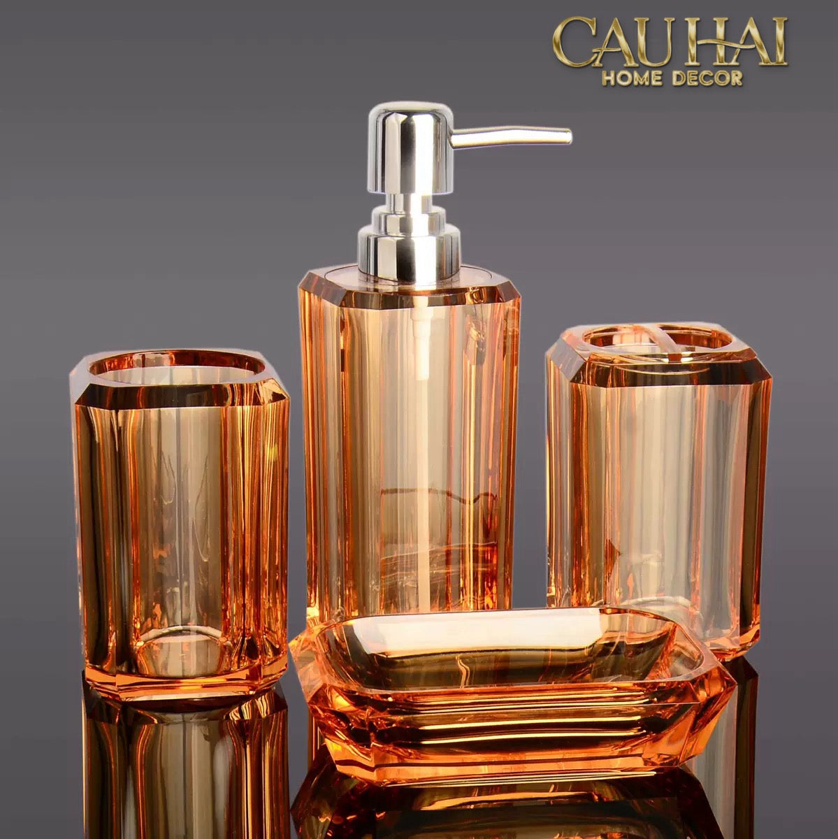 Set Nhà Tắm Acrylic 4 Món Jade Gemstone Bathroom Vanity Set 4pcs-PHỤ KIỆN NHÀ TẮM-CẬU HAI HOME DECOR-CẬU HAI HOME DECOR