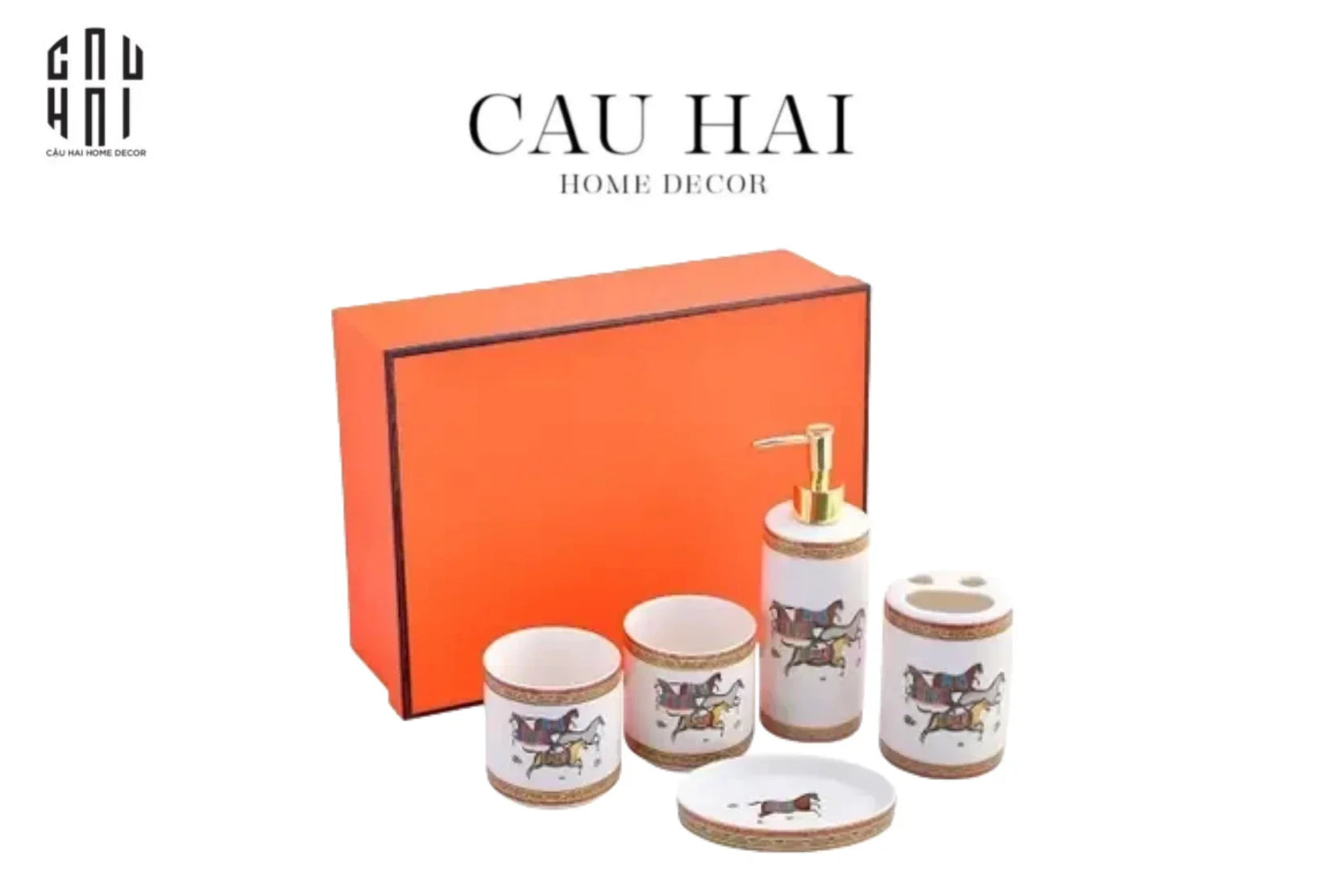 SET NHÀ TẮM CHARIOT PREMIUM 5PCS SS25-CẬU HAI HOME DECOR