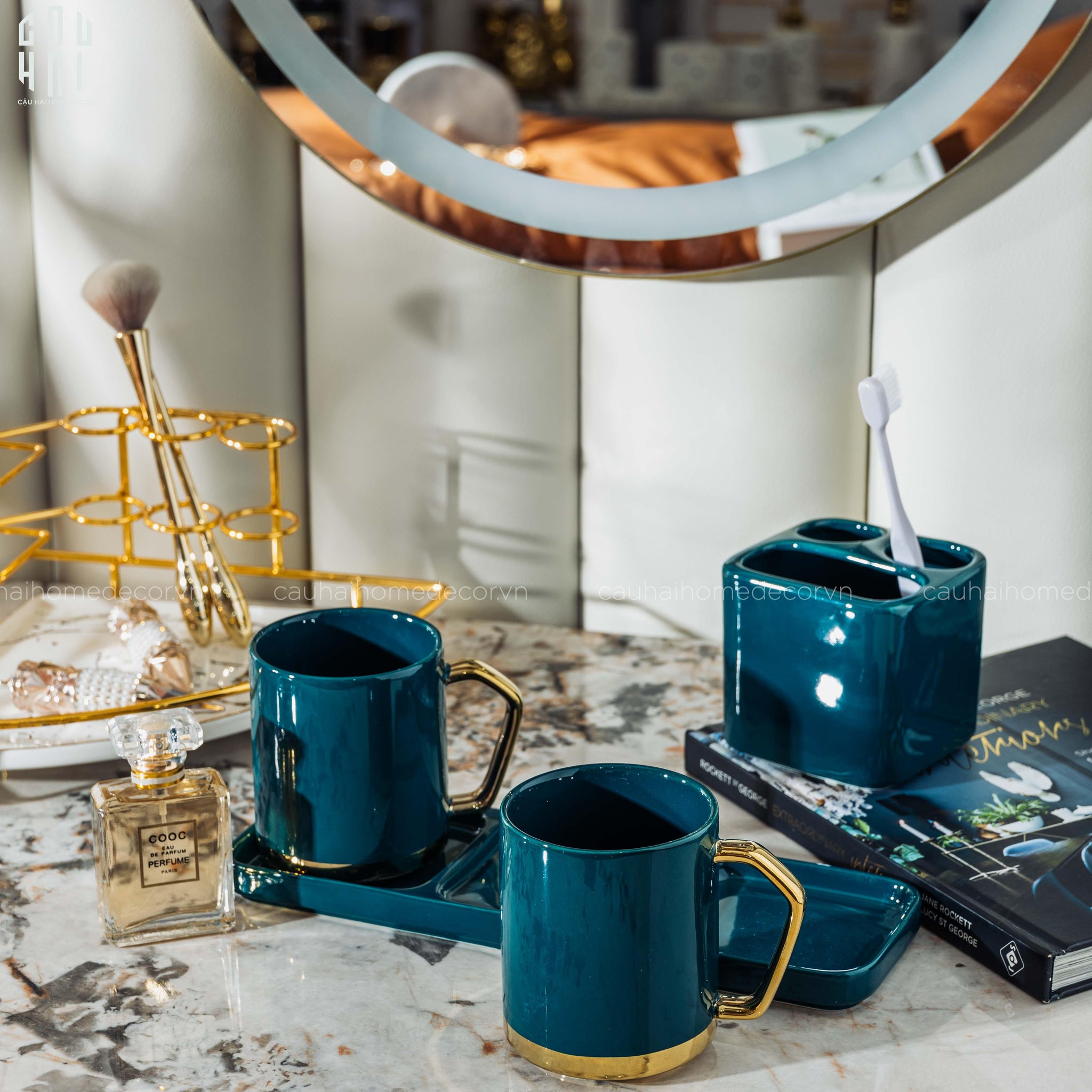 Set Nhà Tắm Emerald Premium 4Pcs Ss22 Bathroom Vanity - CẬU HAI HOME DECOR