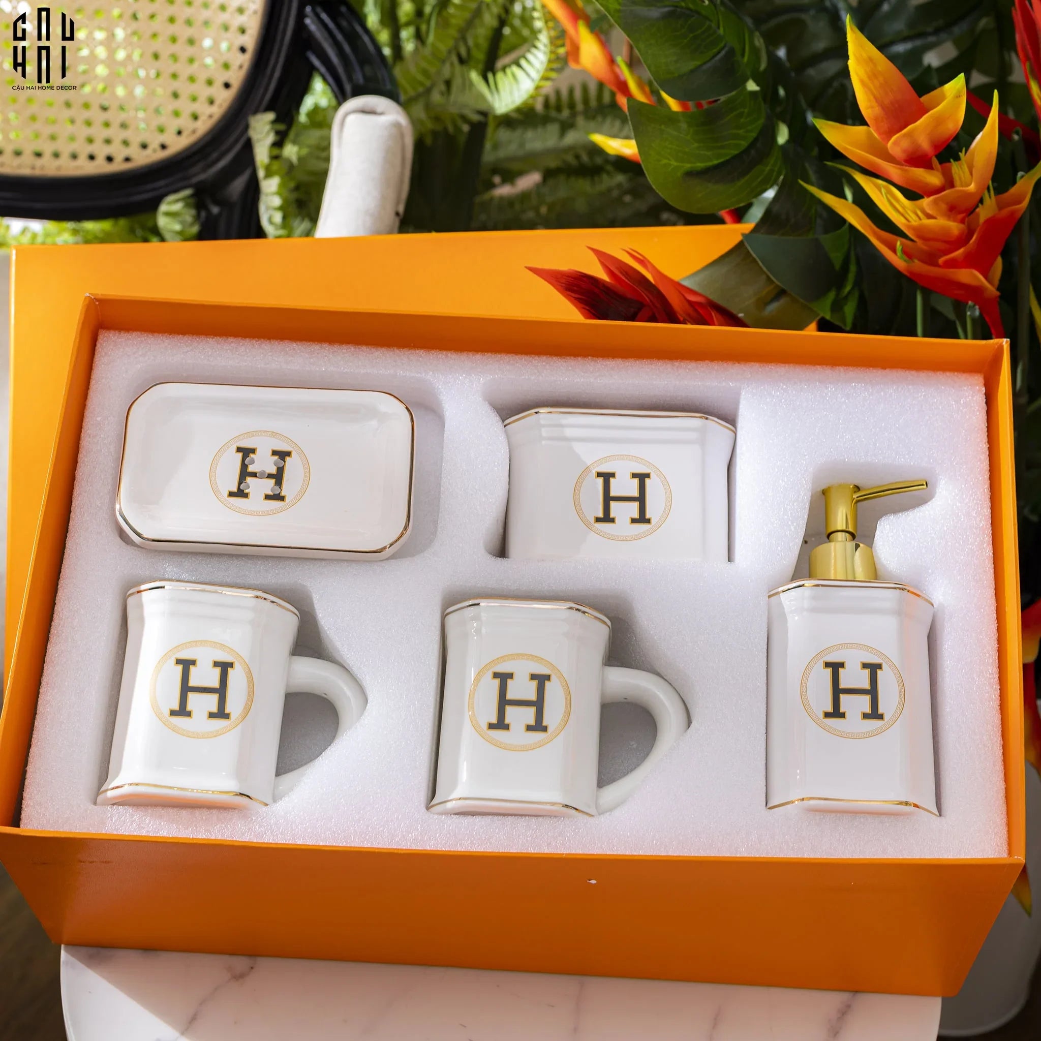 SET NHÀ TẮM HENDERSON 6PCS SS25-CẬU HAI HOME DECOR