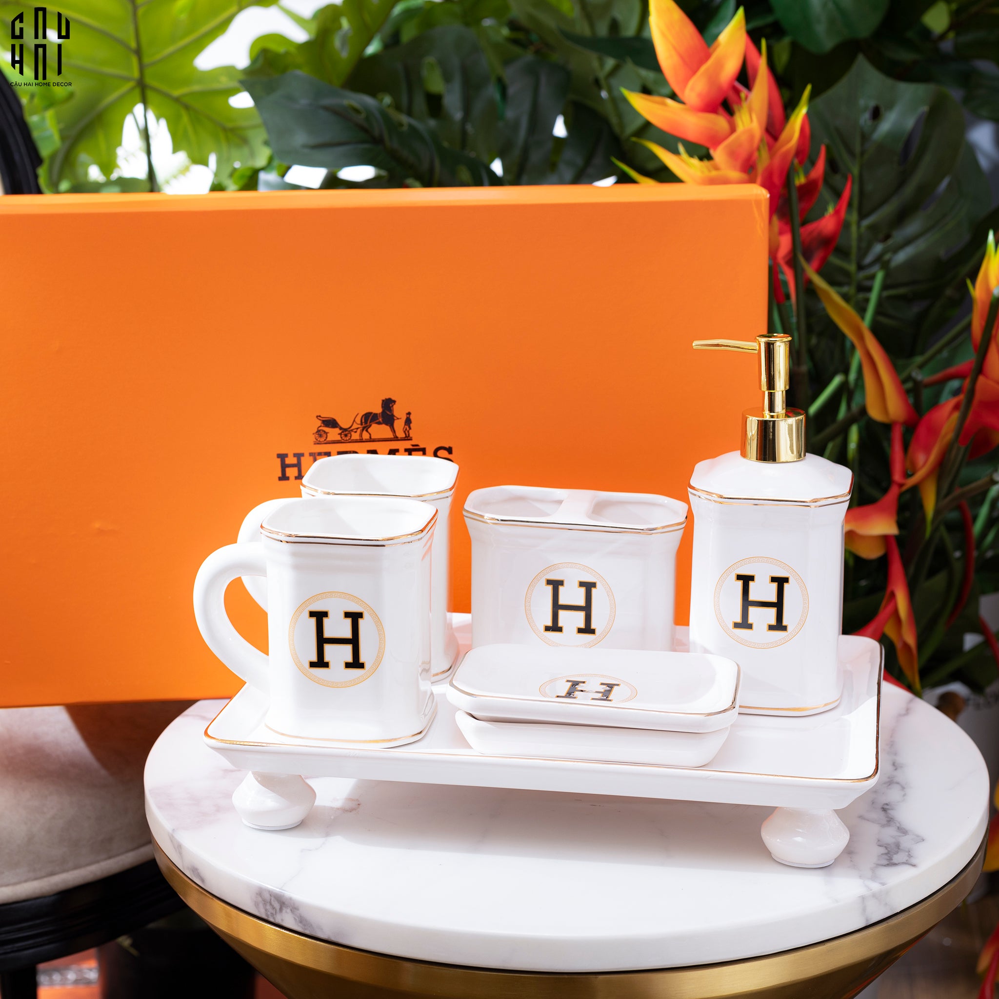 SET NHÀ TẮM HENDERSON 6PCS SS25-CẬU HAI HOME DECOR