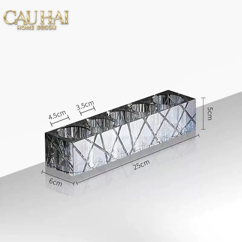 Set Nhà Tắm Pha Lê Pure Cristalleries Cannage Facetté Bathroom Vanity Sets Lọ Bàn Chải 5 Slots-PHỤ KIỆN NHÀ TẮM-CẬU HAI HOME DECOR-CẬU HAI HOME DECOR