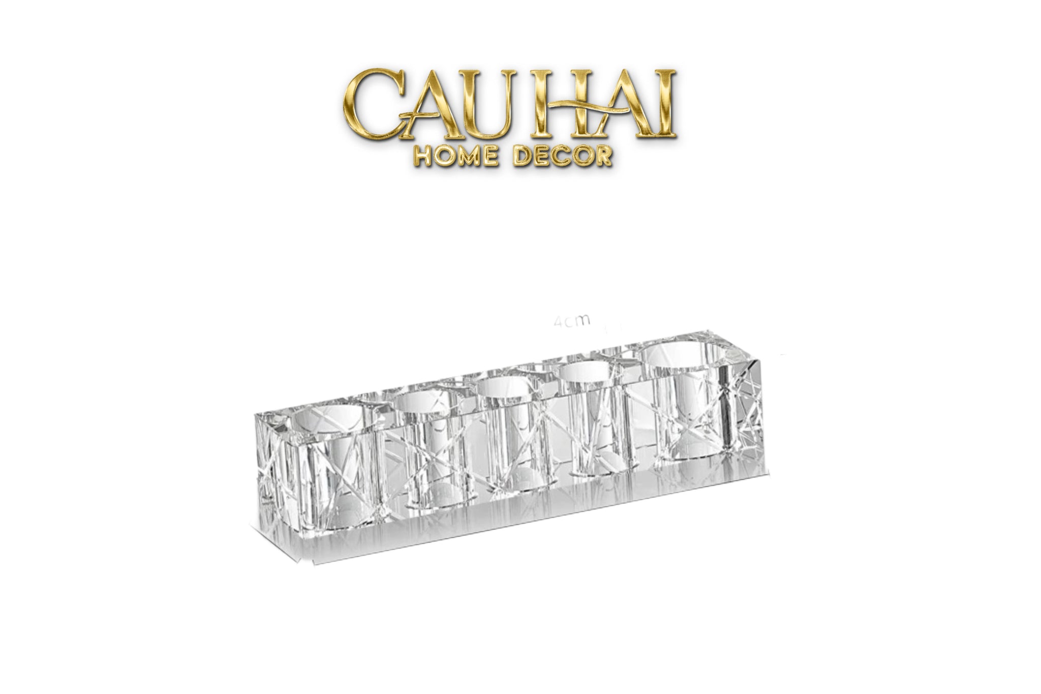 Set Nhà Tắm Pha Lê Pure Cristalleries Cannage Facetté Bathroom Vanity Sets Lọ Bàn Chải 5 Slots-CẬU HAI HOME DECOR