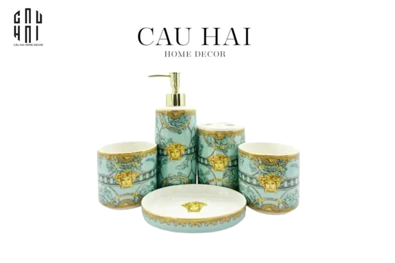 SET NHÀ TẮM SCALA DEL PALAZZO VERDE 5PCS - FULL BOX SS25-CẬU HAI HOME DECOR