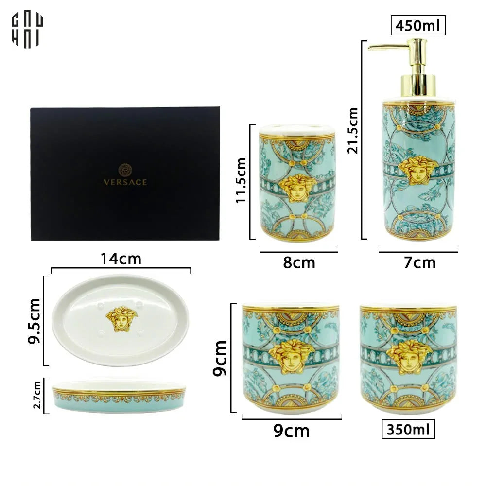 SET NHÀ TẮM SCALA DEL PALAZZO VERDE 5PCS - FULL BOX SS25-CẬU HAI HOME DECOR