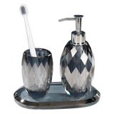 Set Phụ Kiện Nhà Tắm Pha Lê Diamond Cut - Graphite - Cậu Hai Home Decor