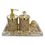 Set Phụ Kiện Nhà Tắm Pha Lê Pavé Gold Mirror Bathroom Vanity 4pcs-CẬU HAI HOME DECOR