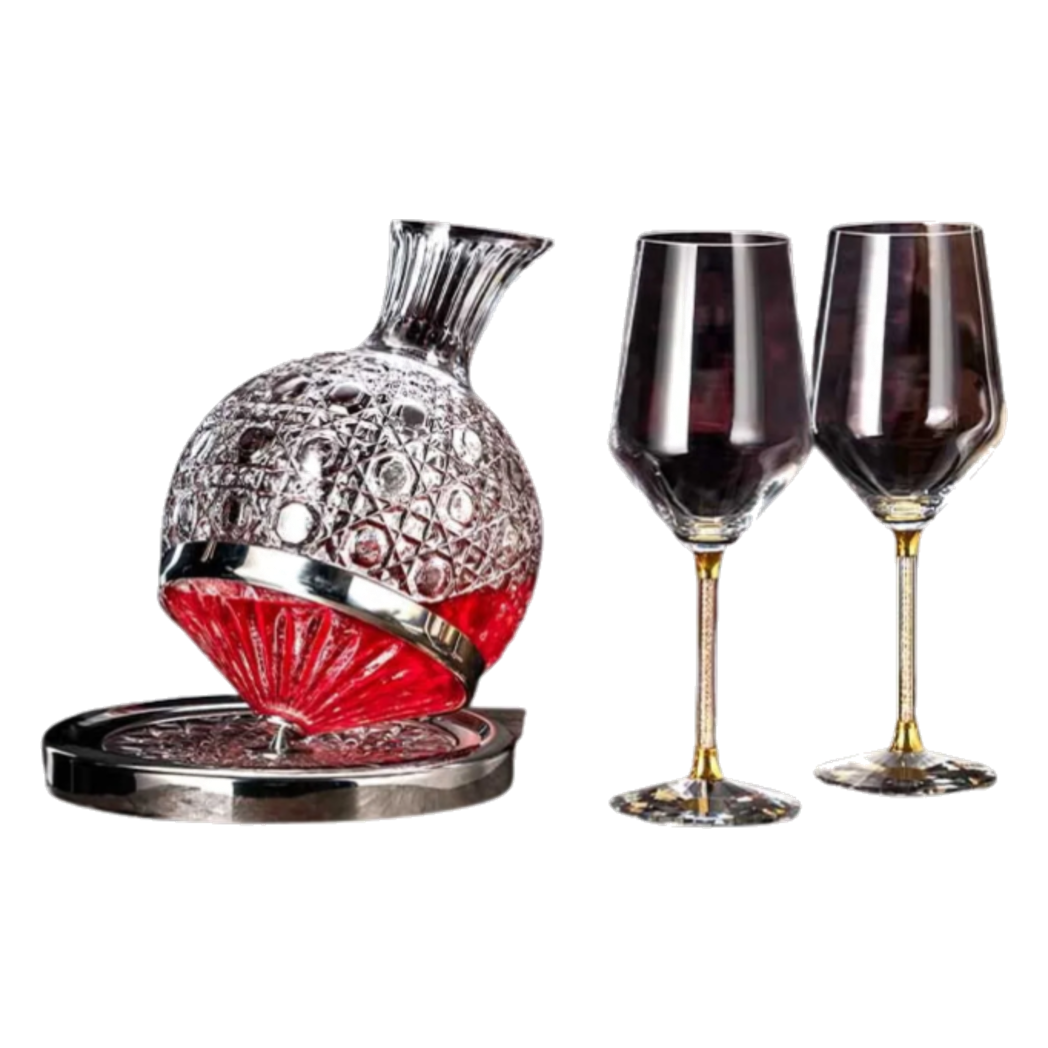 Set Quà Tặng Bình Lắc và 2 Ly Vang Pha Lê Cannage Héritage 3pcs-BÌNH RƯỢU-CẬU HAI HOME DECOR