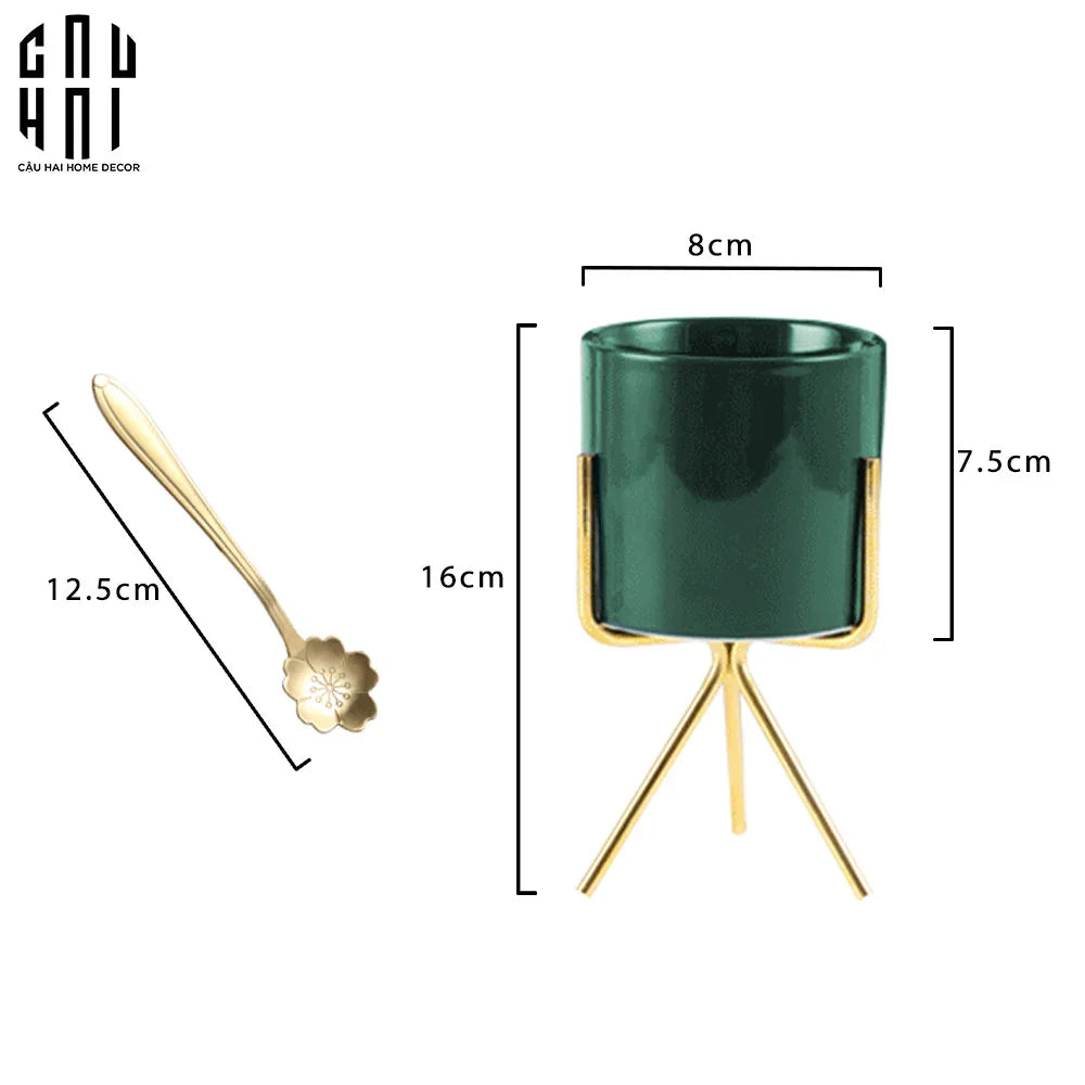 SET TEASPOON EMERALD BLOSSOM 8PCS-CẬU HAI HOME DECOR
