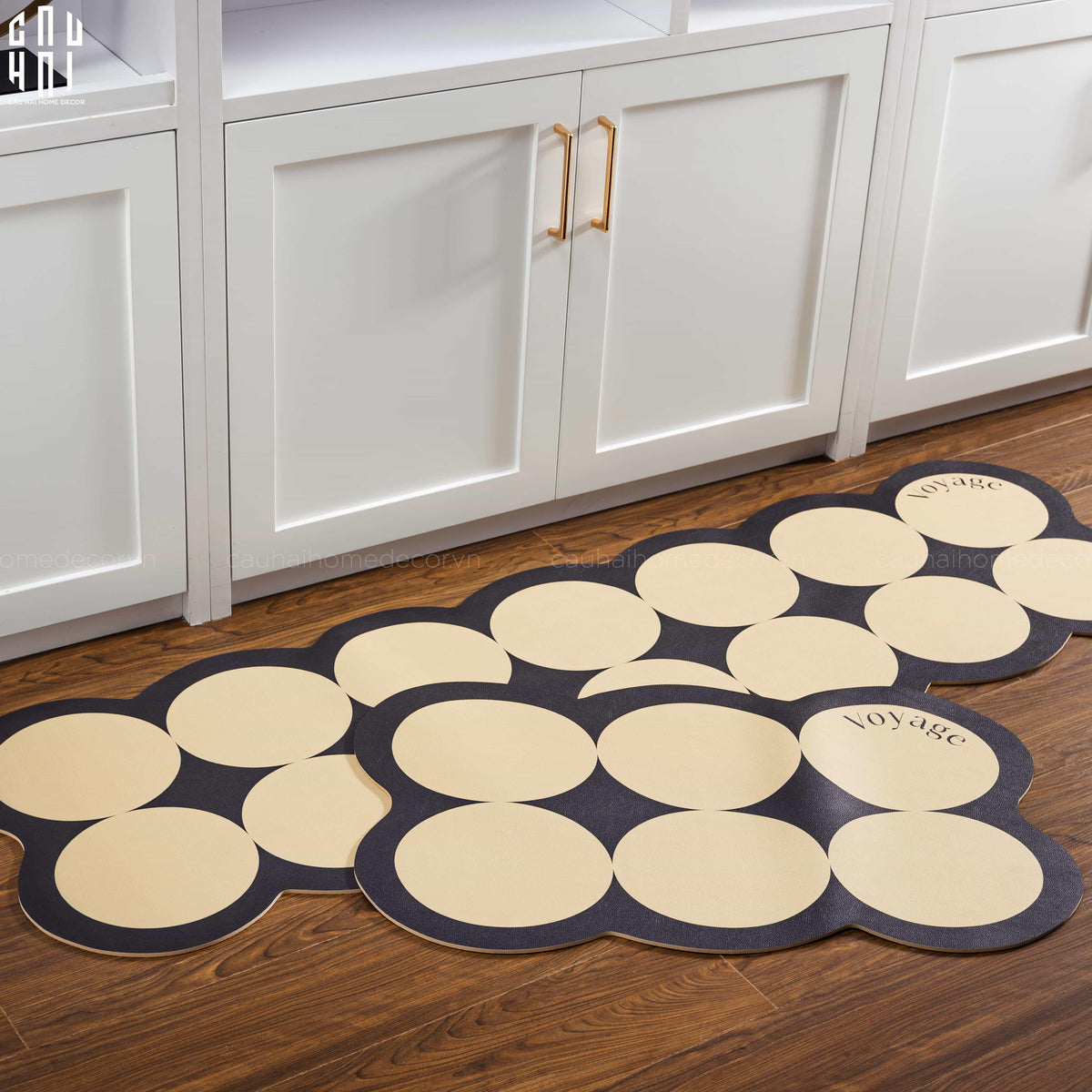 Set Thảm Bếp Da 45x75/150 Cao Cấp - Multi Dot Latte-THẢM BẾP-Đối tác tại Trung Quốc theo từng đơn đặt hàng-CẬU HAI HOME DECOR