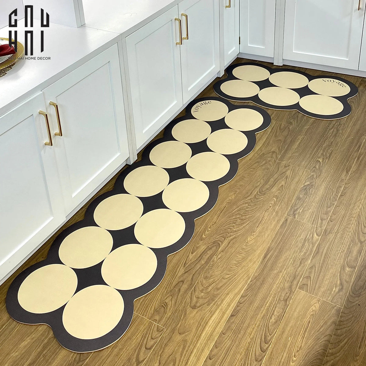 Set Thảm Bếp Da 45x75/150 Cao Cấp - Multi Dot Latte-THẢM BẾP-Đối tác tại Trung Quốc theo từng đơn đặt hàng-CẬU HAI HOME DECOR