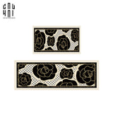 Set Thảm Bếp Da 45x75/150 Cao Cấp - Noir CAMÉLIA - Spell In Bloom-THẢM BẾP-CẬU HAI HOME DECOR