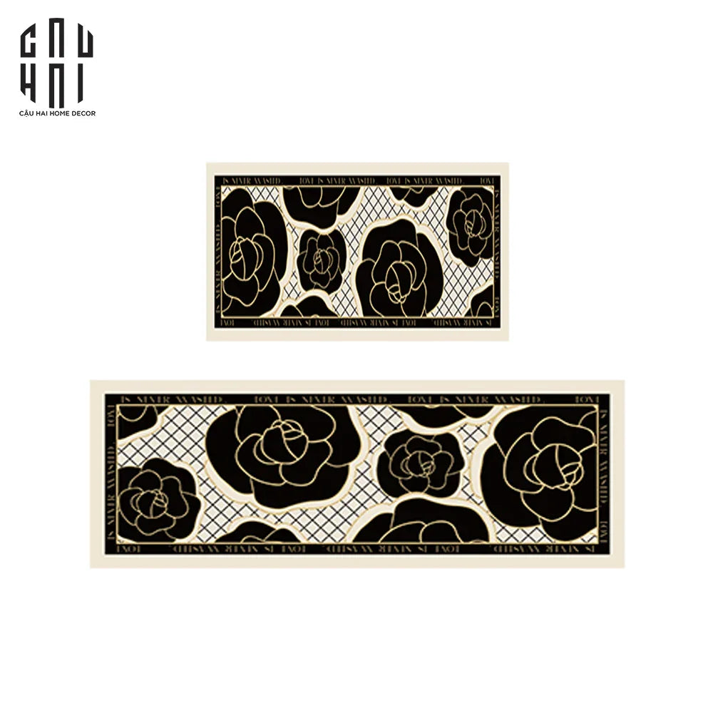 set-tham-bep-da-45x75150-cao-cap-noir-camelia-spell-in-bloom-tham-bep-cau-hai-home-decor - CẬU HAI HOME DECOR