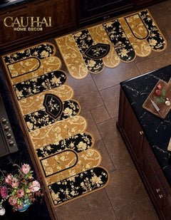 Set Thảm Bếp Da Cao Cấp - Water & Oil Repellent - 45x75/150 Cloud of Golden Era-CẬU HAI HOME DECOR