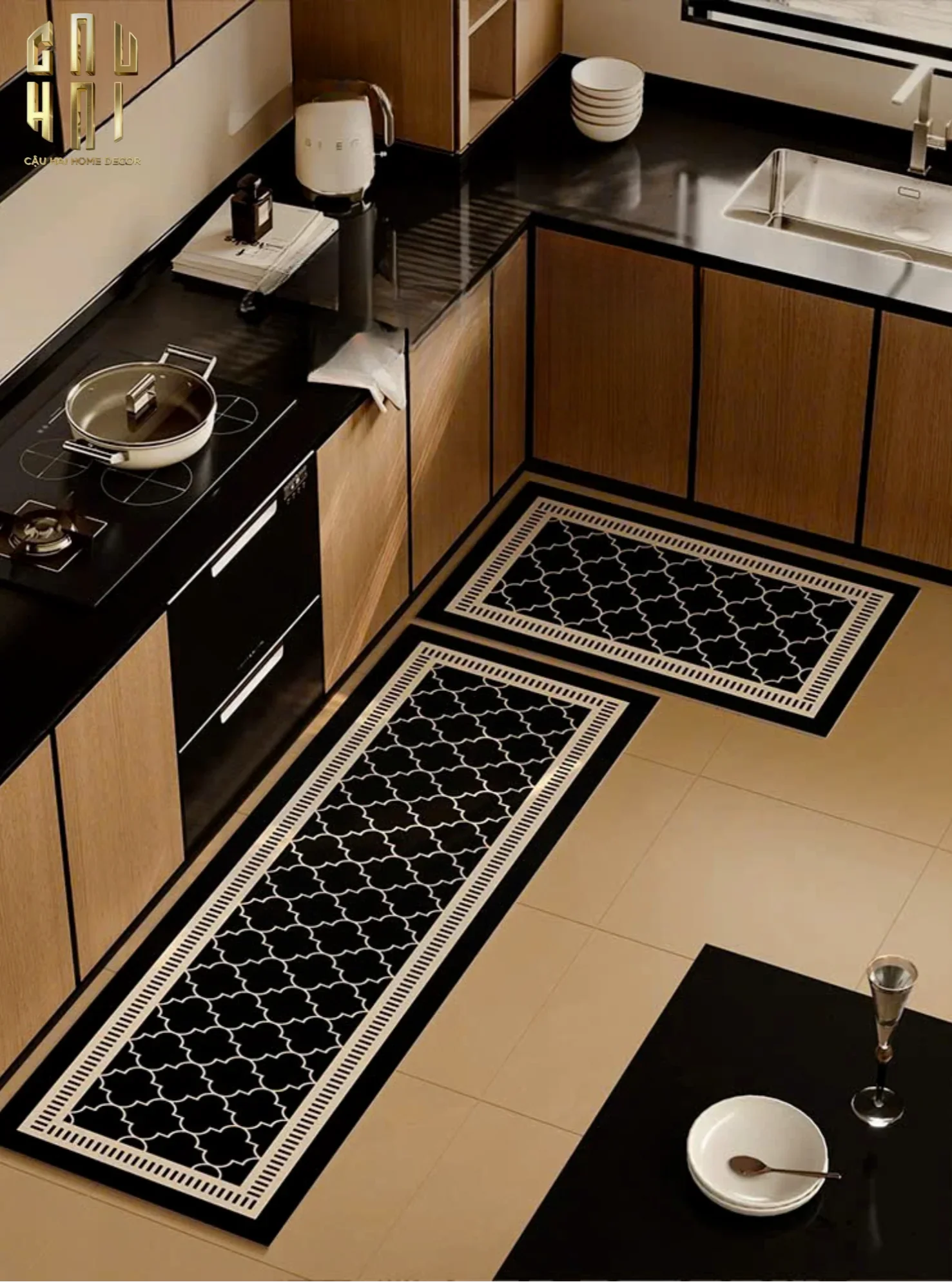 SET THẢM BẾP MICROFIBER 180 - ATHENA TRELLIS-CẬU HAI HOME DECOR