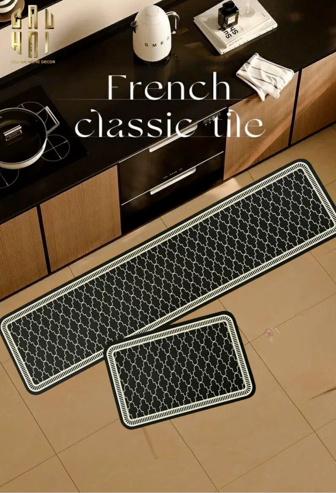 SET THẢM BẾP MICROFIBER 180 - ATHENA TRELLIS-CẬU HAI HOME DECOR