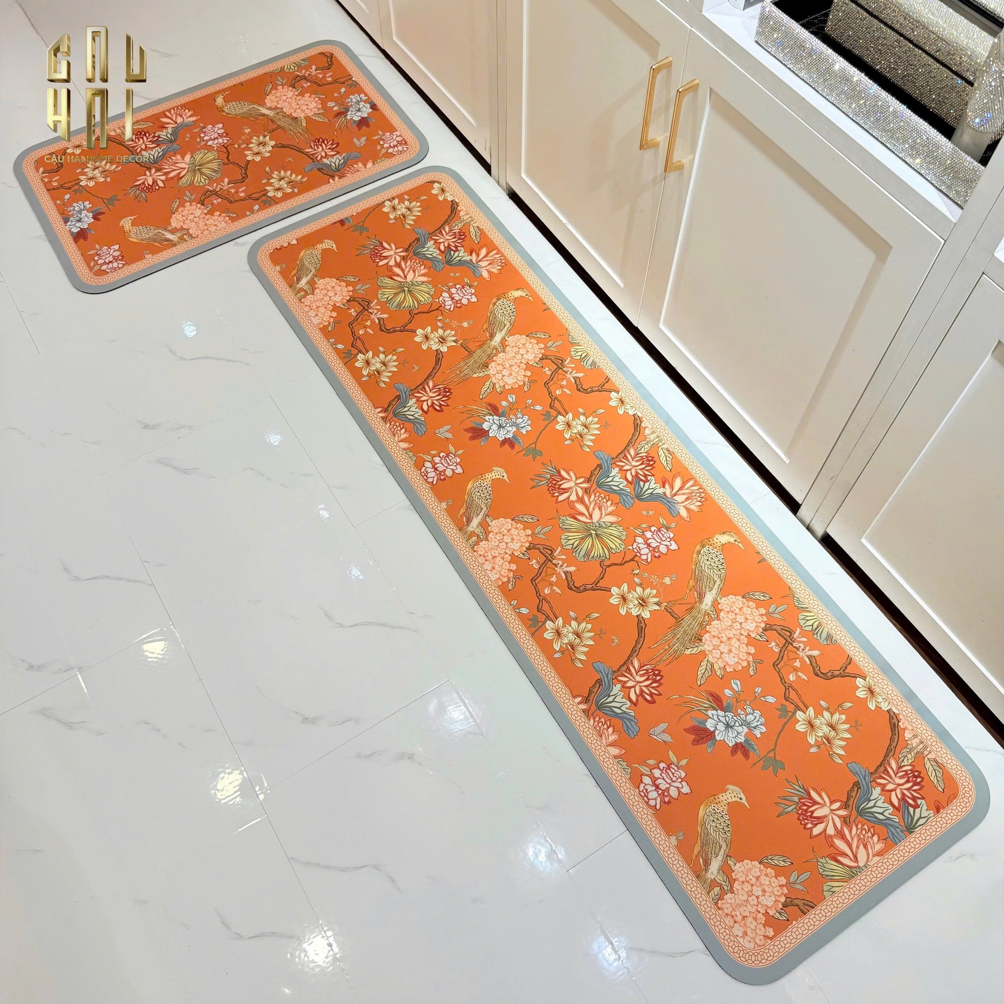 SET THẢM BẾP MICROFIBER 45x150/45x180 DYNASTY OF BIRD - PREMIUM KITCHEN MAT-CẬU HAI HOME DECOR
