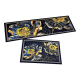 Microfiber Kitchen Mat Set 45x75/150 - Peony - Golden Pivoine