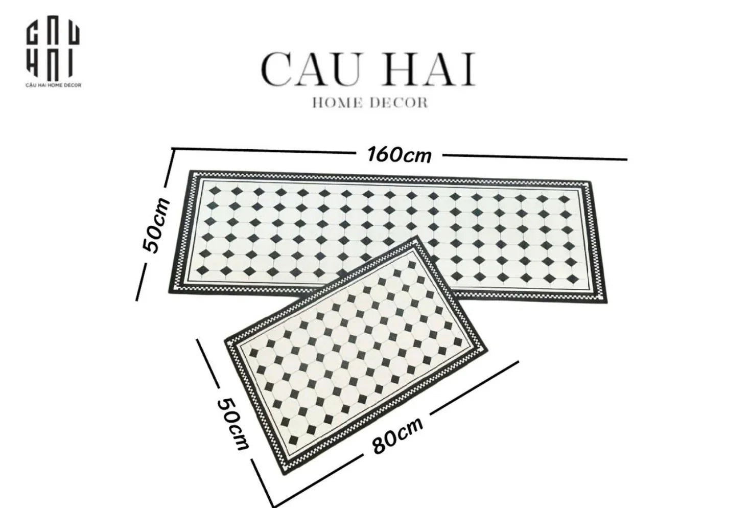 SET THẢM BẾP MICROFIBER ALIGHNED 1M6-CẬU HAI HOME DECOR
