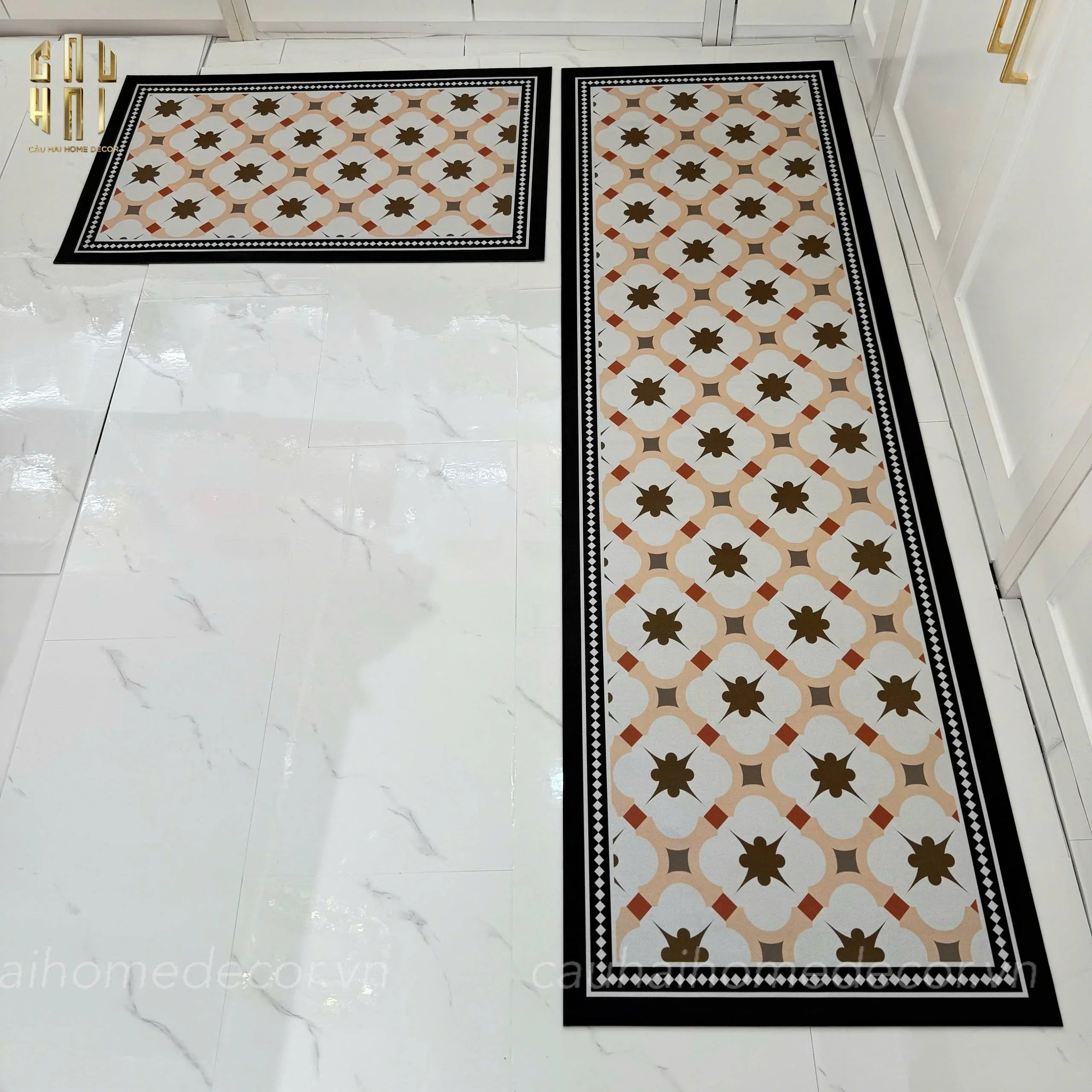 SET THẢM BẾP MICROFIBER PEARL CASTLE 1M6-CẬU HAI HOME DECOR