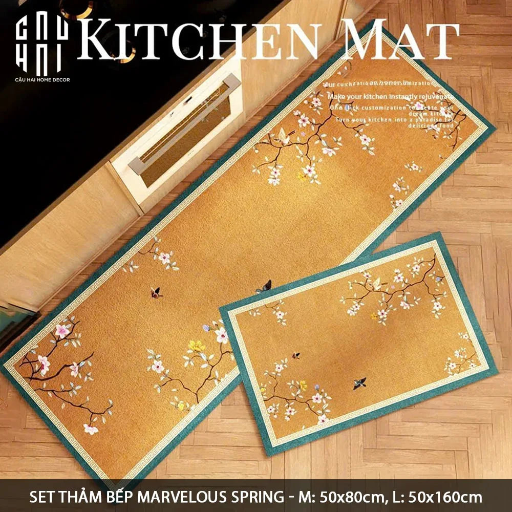 SET THẢM BẾP MICROFIBER MARVELOUS SPRING 1M6-CẬU HAI HOME DECOR