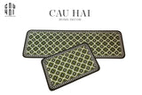 SET THẢM BẾP MICROFIBER OLIVE PETALS 1M6-CẬU HAI HOME DECOR