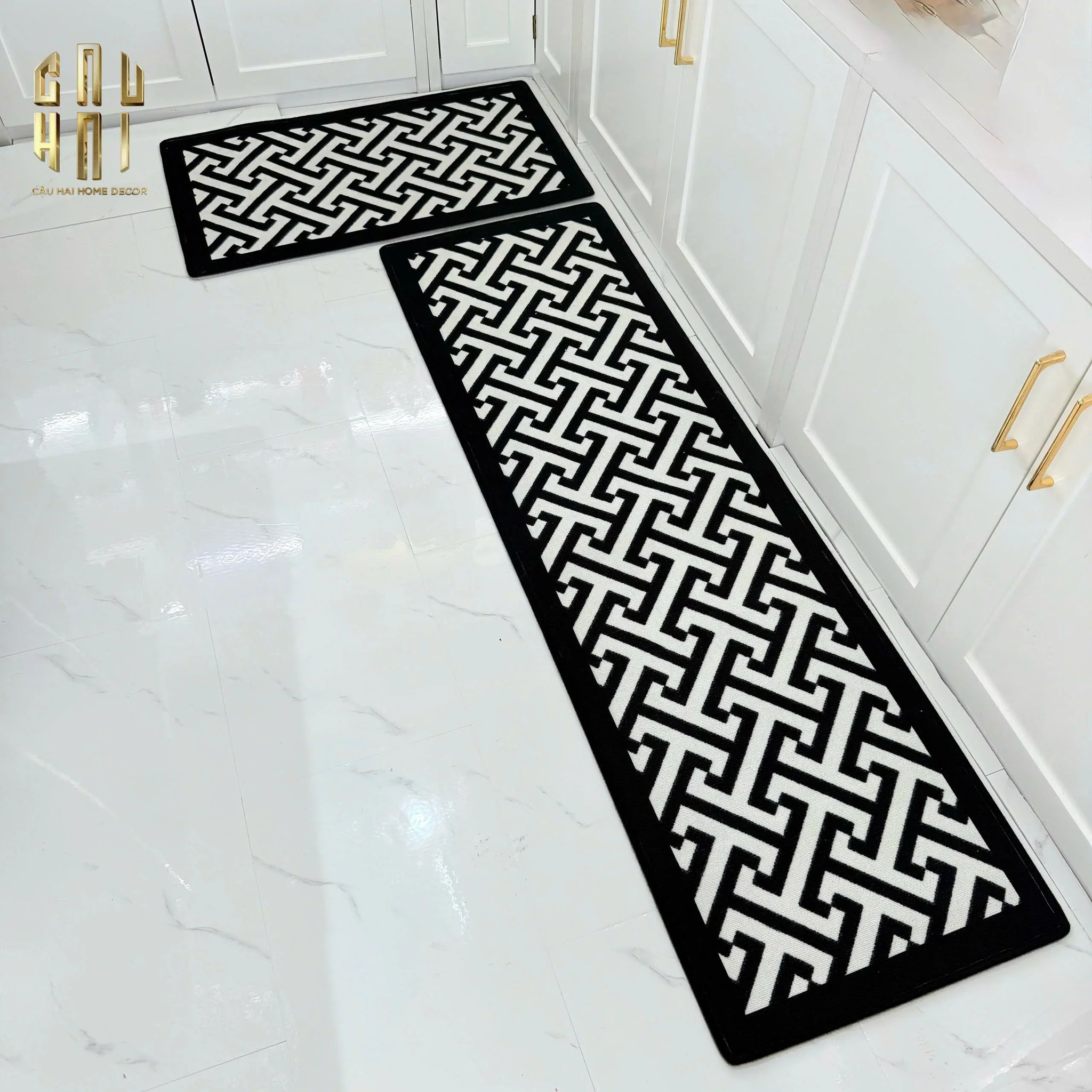 SET THẢM BẾP NHUNG BỈ 150 LIGNES D'ART-CẬU HAI HOME DECOR