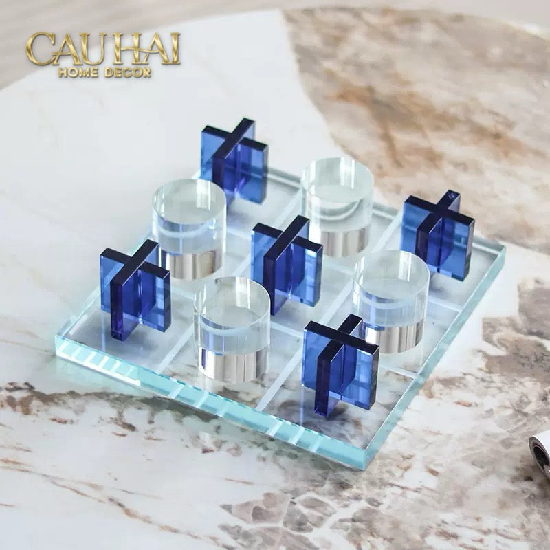 Set Tượng Bàn Cờ Pha Lê XO - Art Cristalleries Chess Board Couture Decoratives Objects 25x25-CẬU HAI HOME DECOR