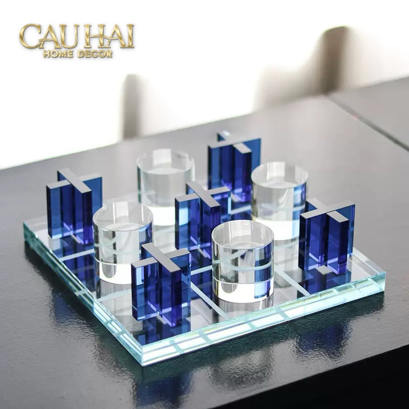 Set Tượng Bàn Cờ Pha Lê XO - Art Cristalleries Chess Board Couture Decoratives Objects 25x25-CẬU HAI HOME DECOR