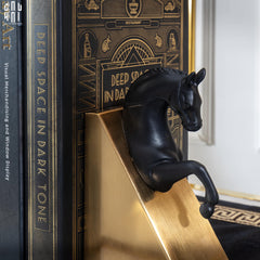 Set Tượng Chặn Sách Đá Marble Trojan Troy Horse Bookend 20x10x15-CẬU HAI HOME DECOR