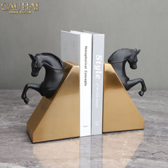 Set Tượng Chặn Sách Đá Marble Trojan Troy Horse Bookend 20x10x15-CẬU HAI HOME DECOR