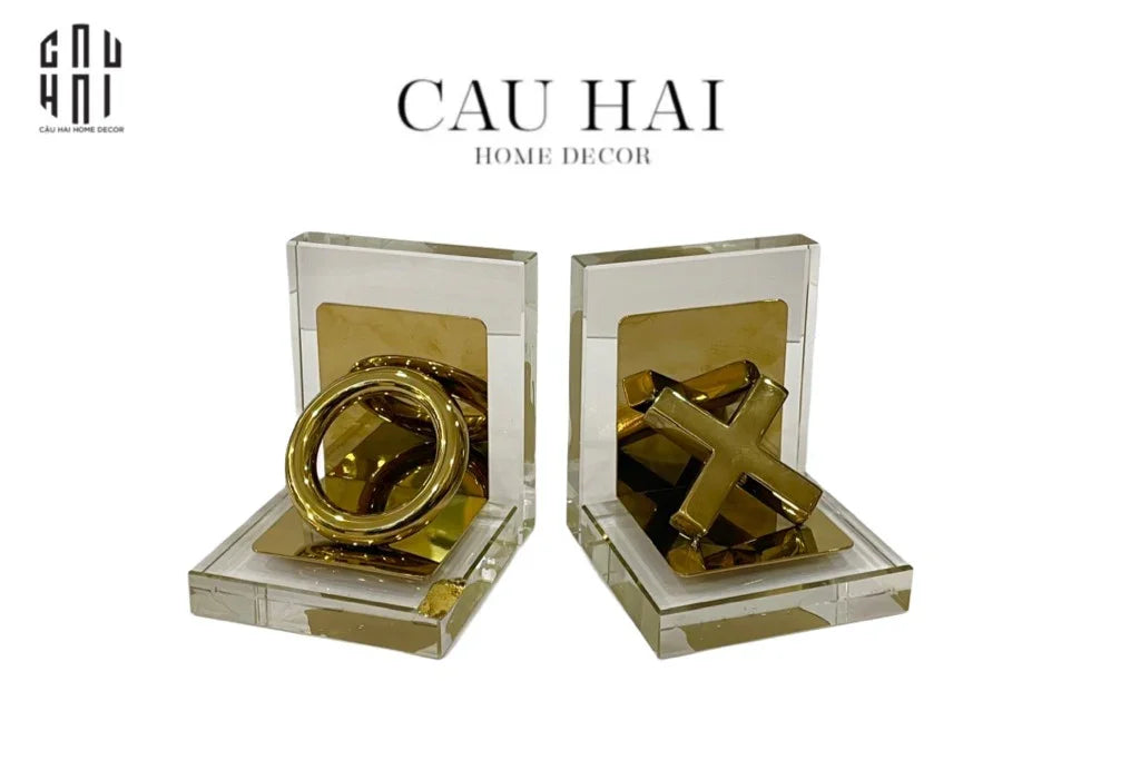 Set Tượng Chặn Sách Pha Lê X.O Cristalleries Bookend-CẬU HAI HOME DECOR