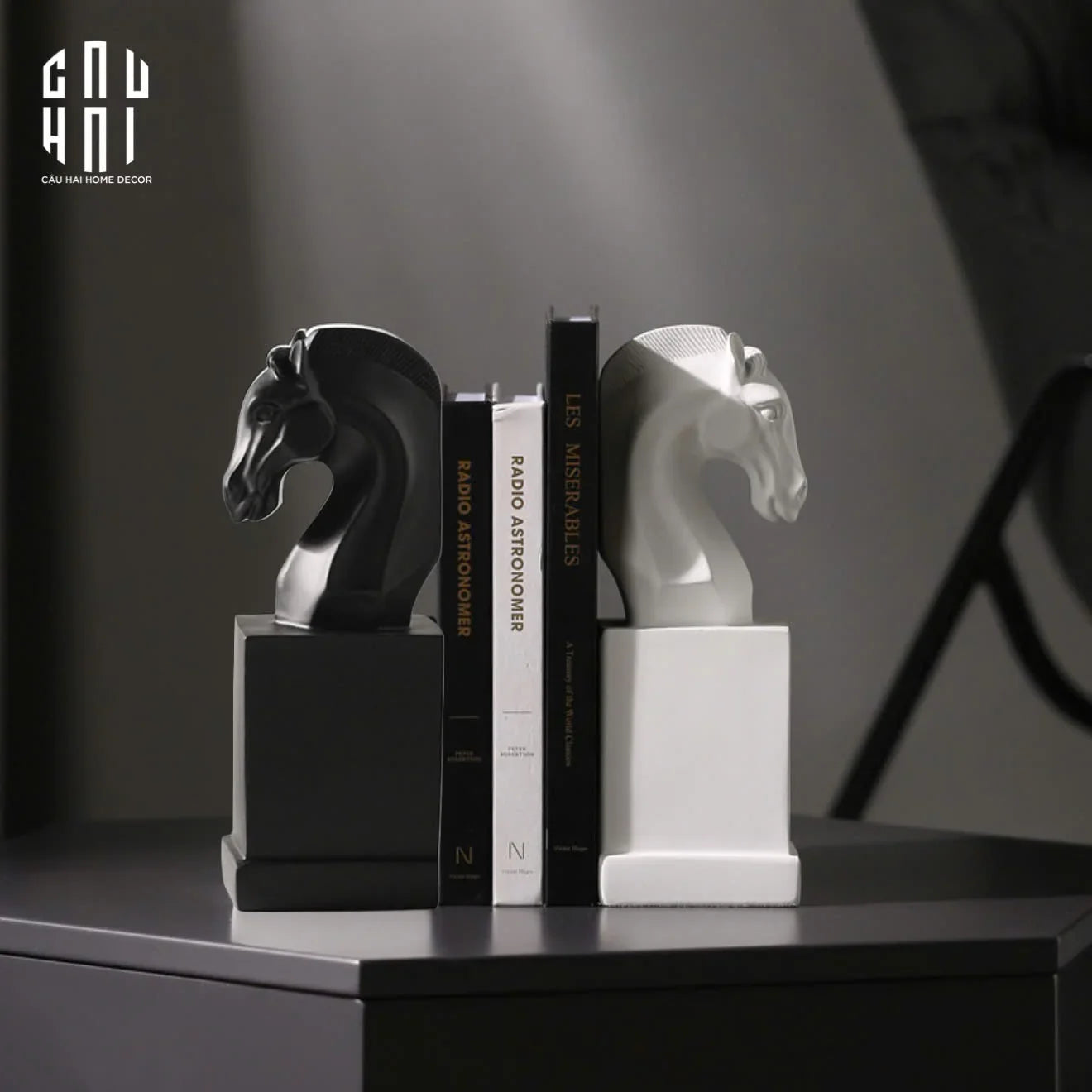 Set Tượng Chặn Sách Réflexion Cavalliere 7x9x15-CẬU HAI HOME DECOR