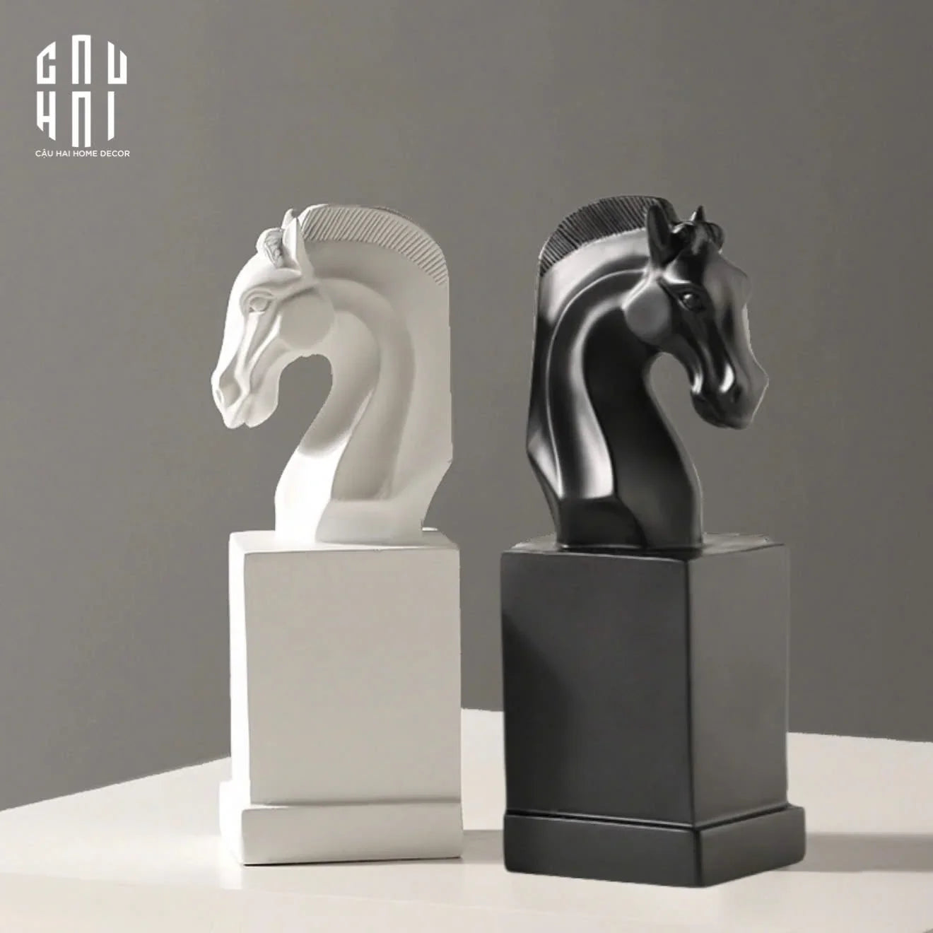 Set Tượng Chặn Sách Réflexion Cavalliere 7x9x15-CẬU HAI HOME DECOR