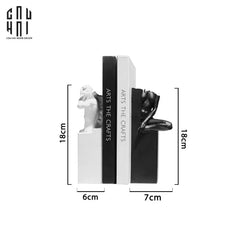 Set Tượng Chặn Sách Trang Trí Black & White Statues 6x18-CẬU HAI HOME DECOR