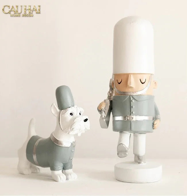 Set Tượng Lính Gác Hoàng Gia Royal Guards Puppy-CẬU HAI HOME DECOR