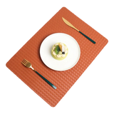 Tấm Lót Bàn Ăn Da Đan Bản Màu Cam -  Signature Sienna Intrecciato Leather Placemat 30x43 - Da Cam