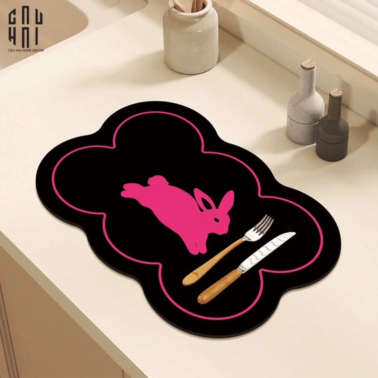 Tấm Lót Microfiber Pink Hopper - CẬU HAI HOME DECOR