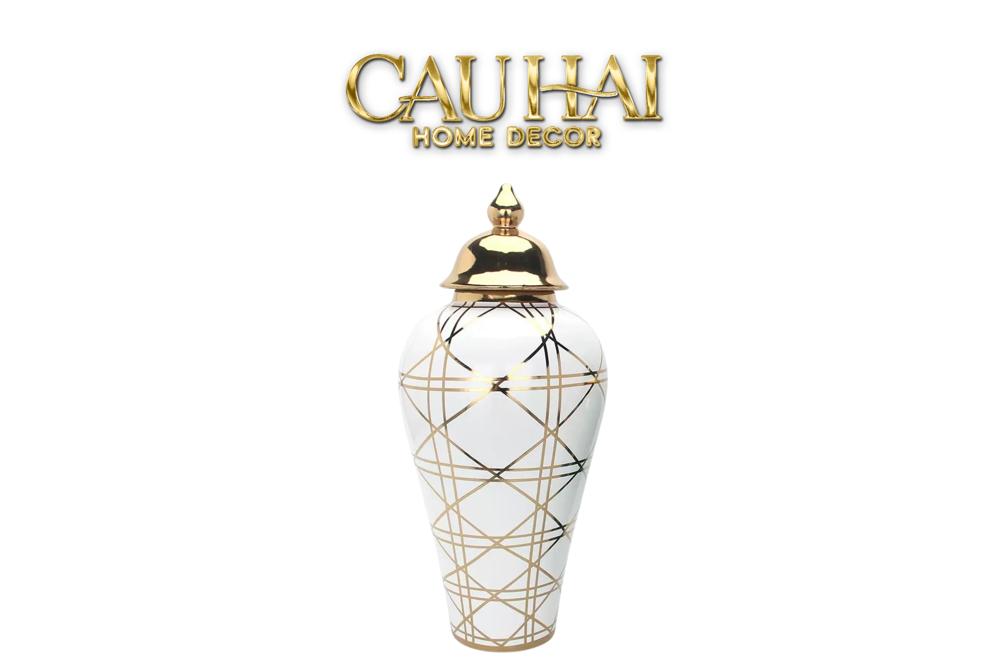 Tết Couture - Bình Hoa Blanc Perle Cannage Porcelain H65/45 - CẬU HAI HOME DECOR