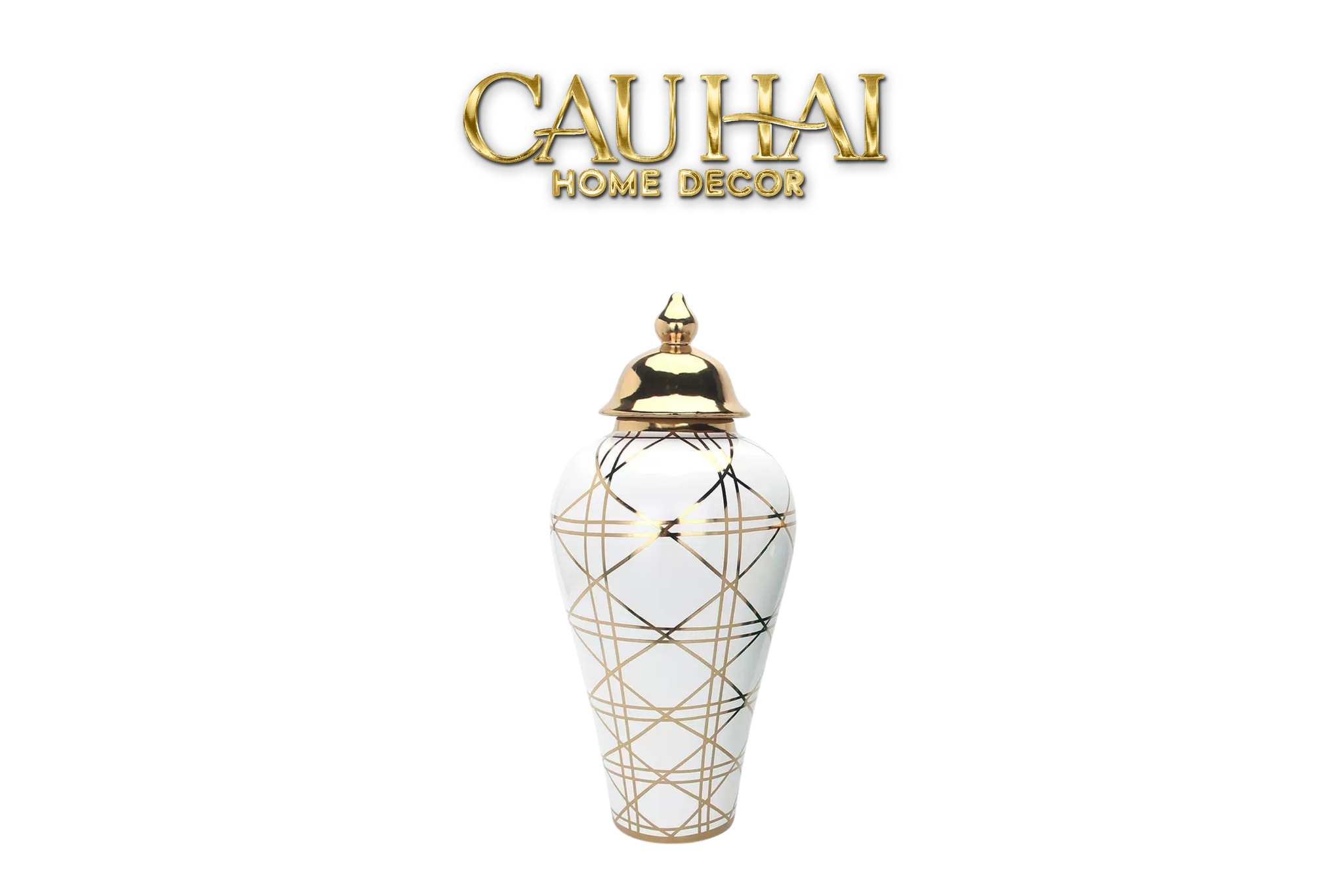 Tết Couture - Bình Hoa Blanc Perle Cannage Porcelain H65/45 - CẬU HAI HOME DECOR