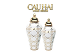 Tết Couture - Bình Hoa Blanc Perle Cannage Porcelain H65/45 - CẬU HAI HOME DECOR