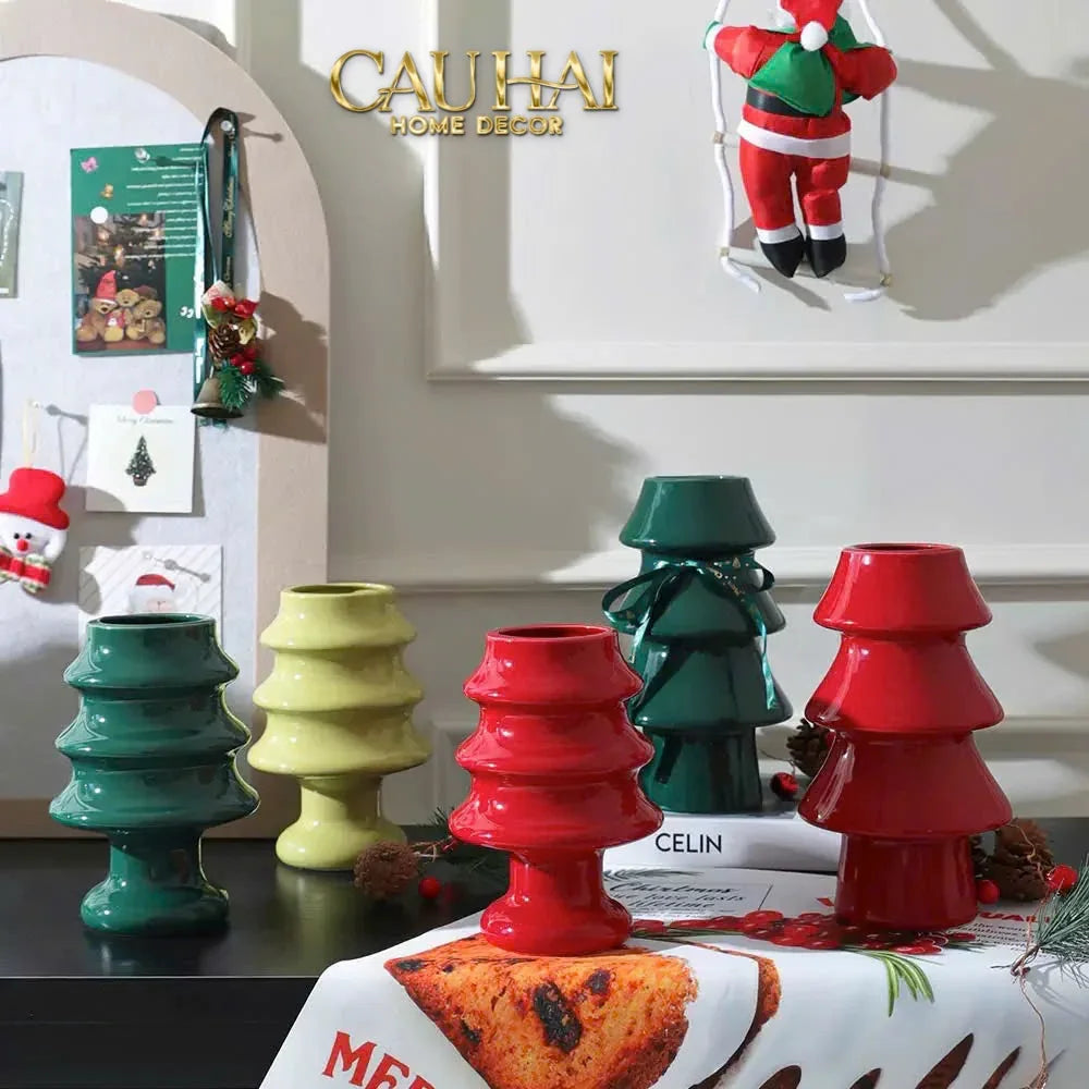 Tết Couture - Bình Hoa Christmas Mistletoe Pine Tree Vase Up-CẬU HAI HOME DECOR