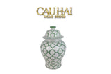 Tết Couture - Bình Hoa Indochine Ginger Jar Oriental Heritage – Émeraude Treillis 40 - CẬU HAI HOME DECOR