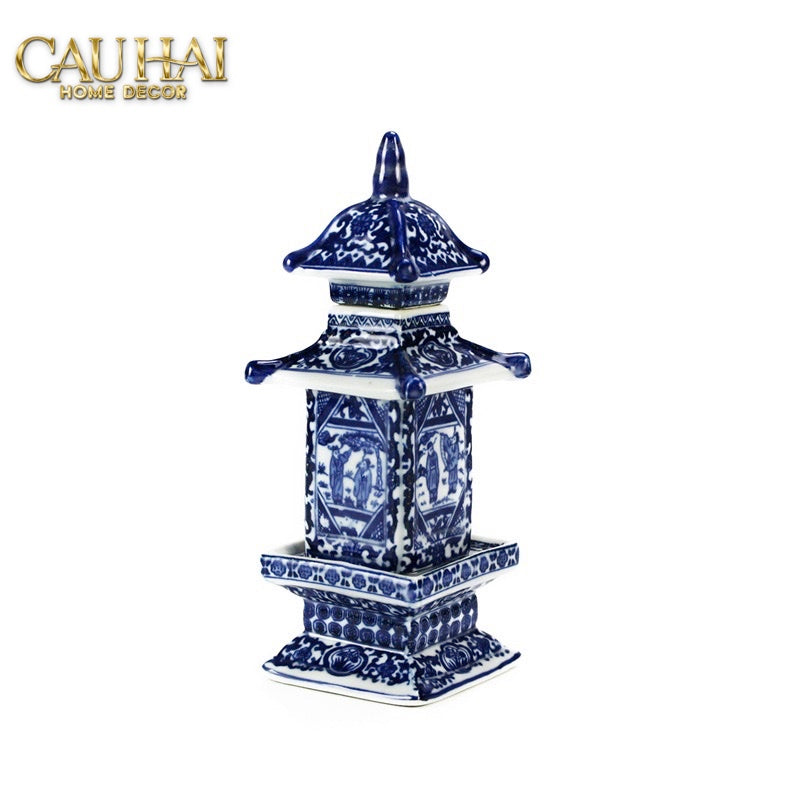 Tết Couture - Bình Hoa Indochine Thanh Hoa Các Indigo Porcelain Vases 7.5x21 - CẬU HAI HOME DECOR