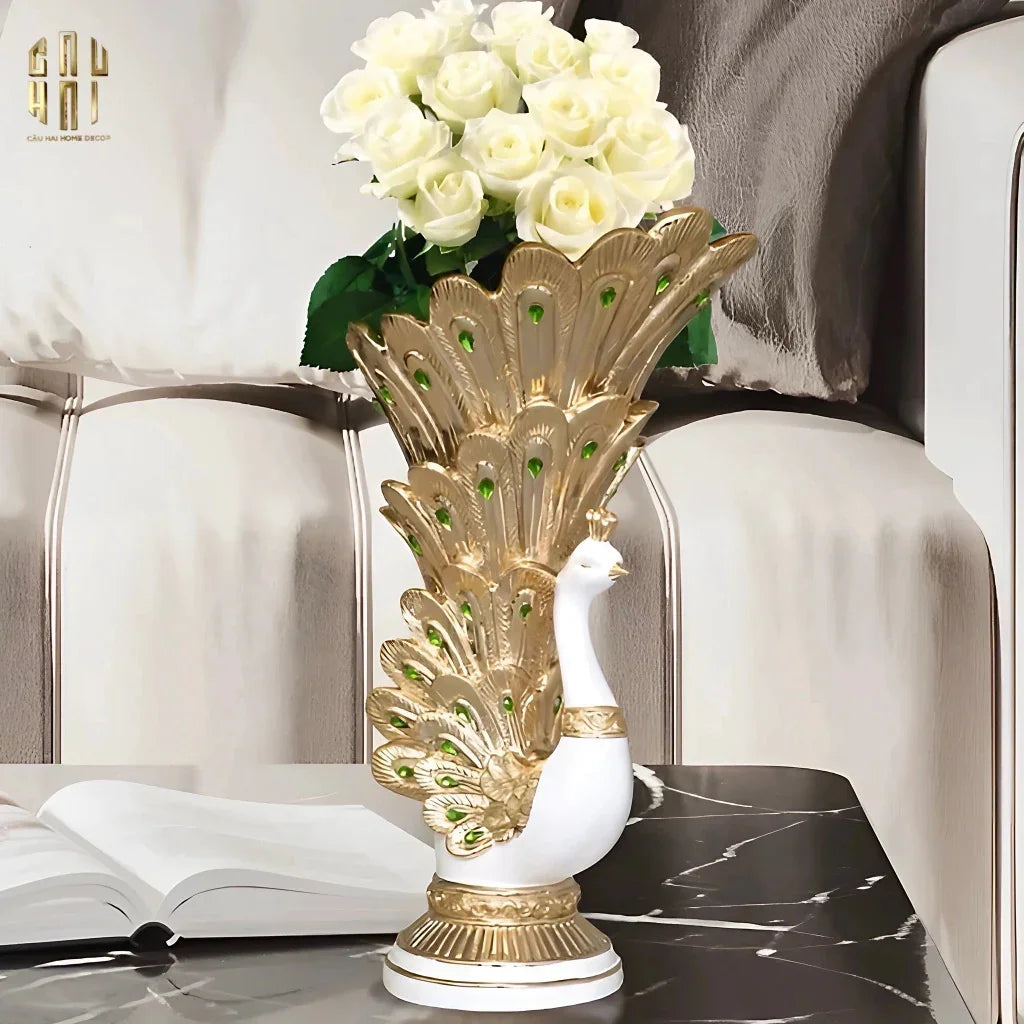 Tết Couture - Bình Hoa Khổng Tước Gemstone Aura 40 - CẬU HAI HOME DECOR