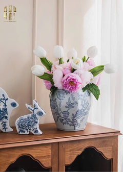 "Tết" Couture - Bình Hoa Sứ Tráng Men Indochine Flora-CẬU HAI HOME DECOR