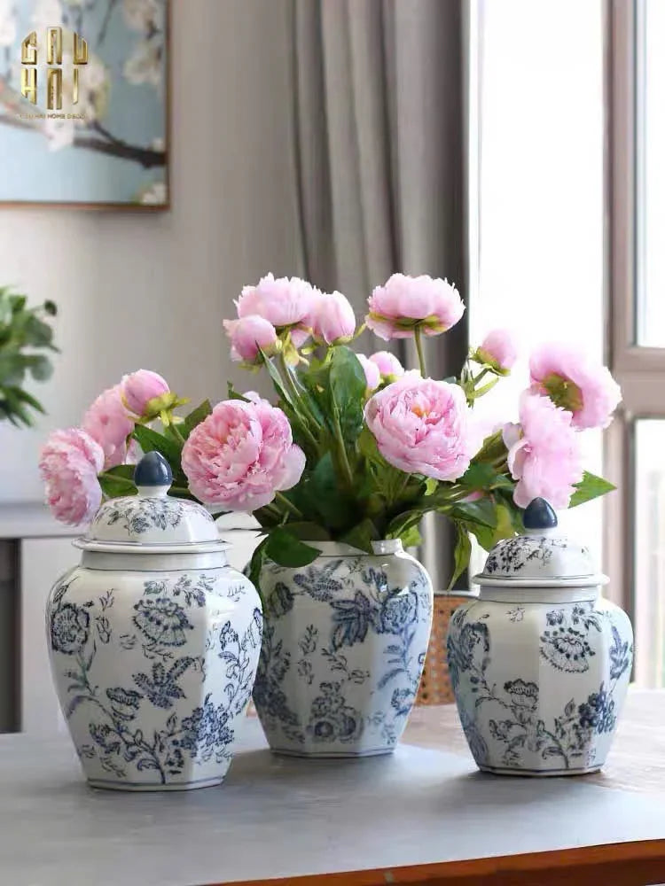 "Tết" Couture - Bình Hoa Sứ Tráng Men Indochine Flora-CẬU HAI HOME DECOR
