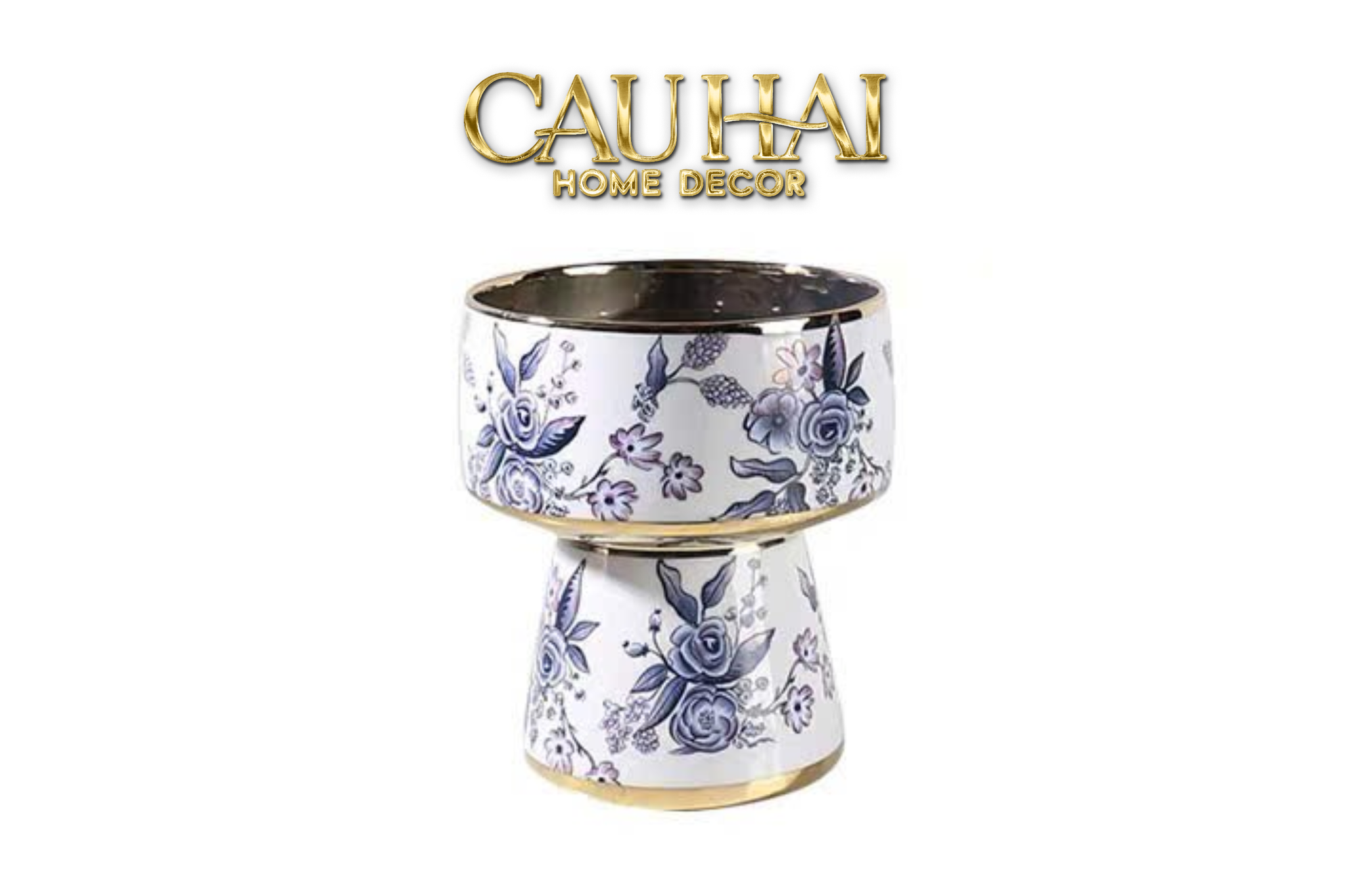 Tết Couture - Bộ Bình Hoa Indochine Thanh Hoa Cát Lợi Tường Hoà Indigo Porcelain Vases - CẬU HAI HOME DECOR